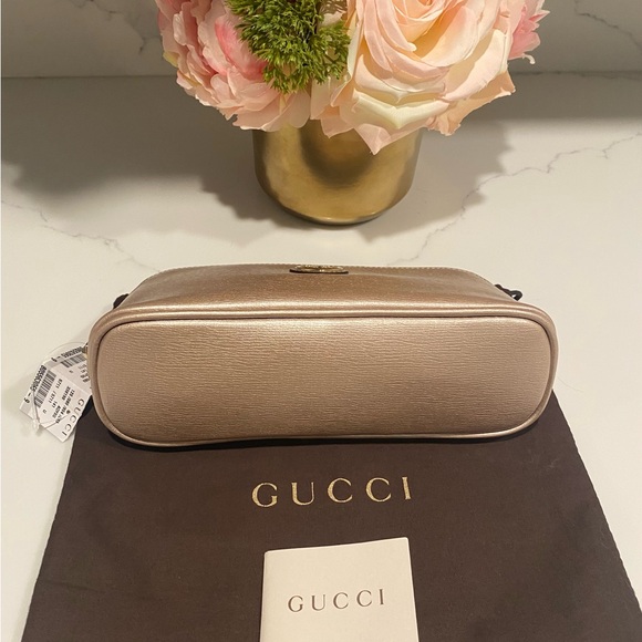 ✨NEW!✨SALE!✨GUCCI✨NWT✨GG GUCCISSIMA RARE HEART LEATHER LARGE POCHETTE BAG CLUTCH - Picture 8 of 14